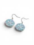 Blue Sand Dollar Drop Earrings