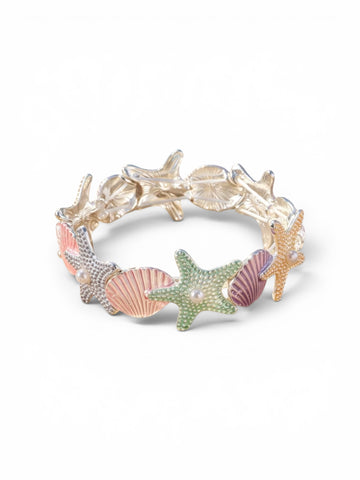 Pastel Seashell & Starfish Stretch Bracelet