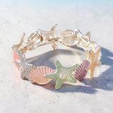 Pastel Seashell & Starfish Stretch Bracelet