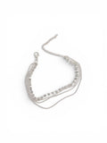 Silver Layered Rhinestone Anklet | Dainty Beach Anklet | Boho Foot Jewelry | Summer Ankle Bracelet