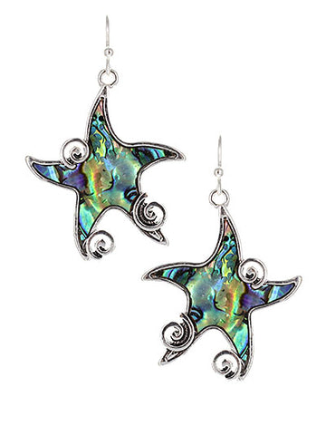 Abalone Starfish Earrings