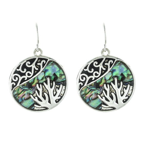 Coral Abalone Earrings