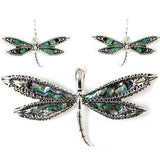 Dragonfly Pendant and Earrings Set