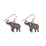 Houndstooth Elephant Earrings