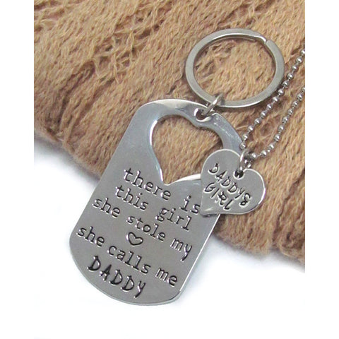 Daddy's Girl Necklace and Keychain Set
