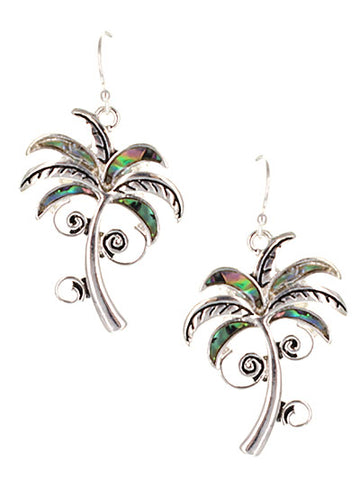 Abalone Palm Tree Earrings