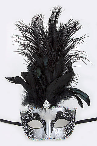 Black and Silver Mardi Gras Mask
