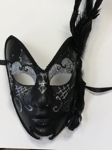 Black and Silver Mardi Gras Mask