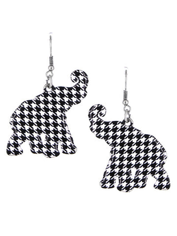 Houndstooth Elephant Earrings