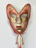 Red Mardi Gras Mask on Stick