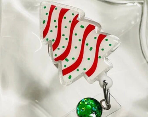 Christmas Tree Cake Badge Reel