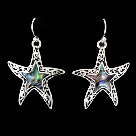 Abalone Starfish Earrings