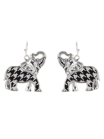Houndstooth Elephant Earrings