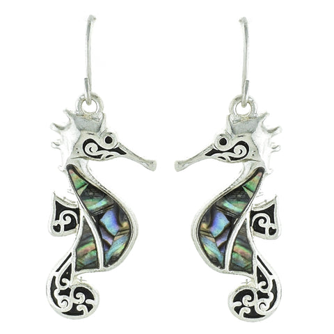 Abalone Seahorse Earrings