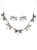 Abalone Dragonfly Necklace Set