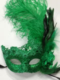 Green Lace Mardi Gras Mask