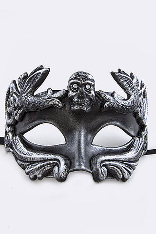 Men's Black and Silver Mardi Gras Mask