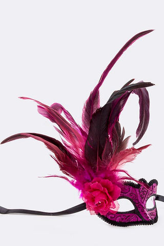 Pink and Black Mardi Gras Mask