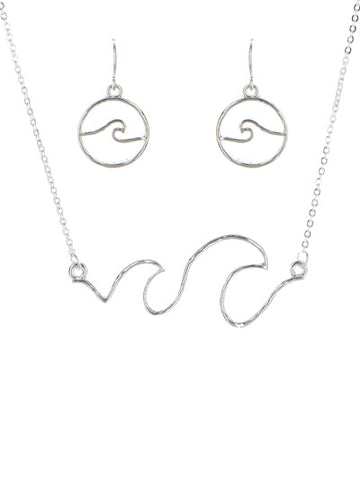 Wave Necklace and Earrings Set