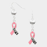 Pink Ribbon Earrings