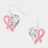 Pink Ribbon Earrings