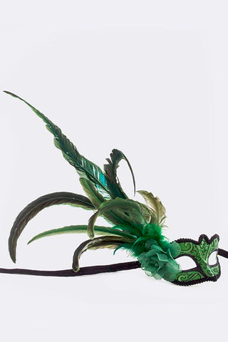 Green and Black Mardi Gras Mask