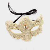 Light Gold Lace Mardi Gras Mask