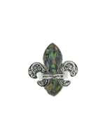 Abalone Fleur de Lis Ring