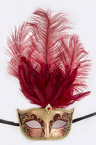 Red and Gold Mardi Gras Mask