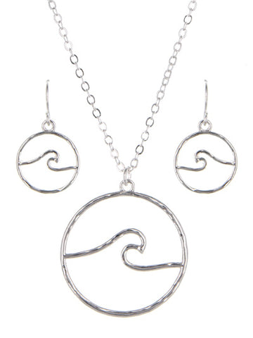 Wave Necklace and Earrings Set