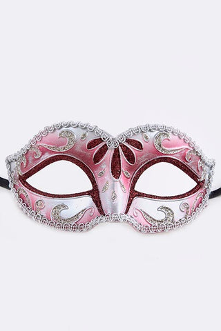 Red and Silver Mardi Gras Mask