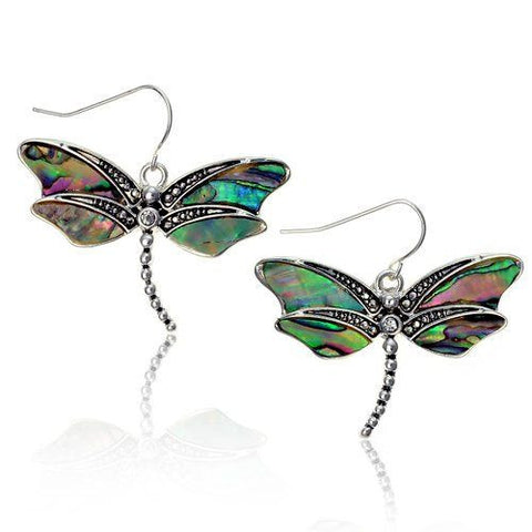 Abalone Dragonfly Earrings