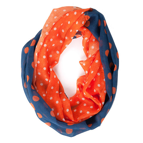 Navy and Orange Infinty Scarf