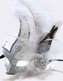 White and Silver Mardi Gras Mask
