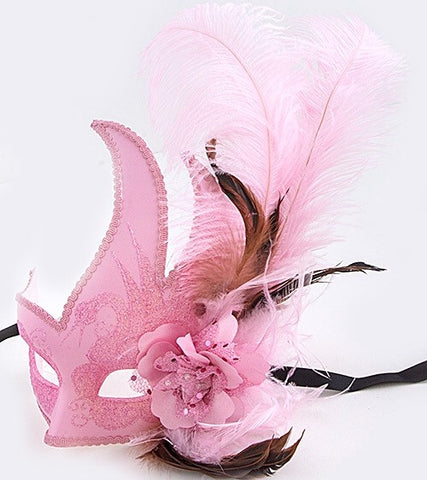 Light Pink Mardi Gras Mask