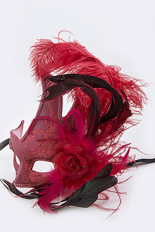 Red Mardi Gras Mask