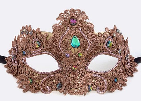 Copper Lace Mardi Gras Mask