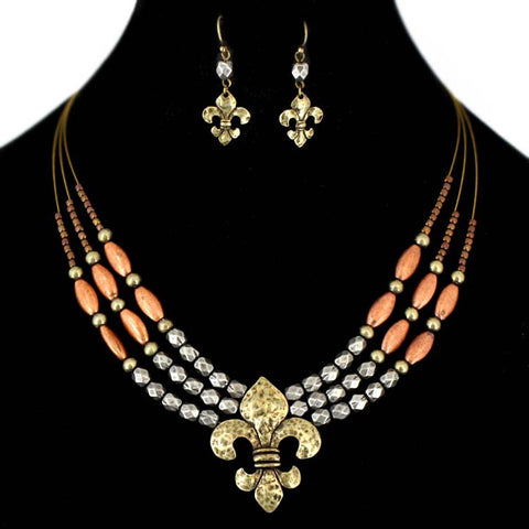 Fleur de Lis Necklace Set