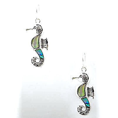 Abalone Seahorse Earrings