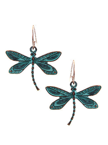 Patina Dragonfly Earrings