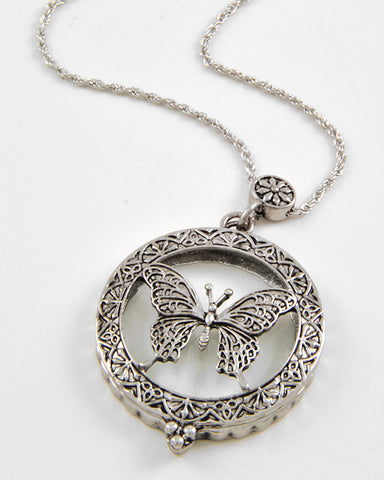 Butterfly Magnifying Glass Necklace