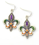 5pcs/Lot Zircon Pave Charms Mardi Gras Louisiana Map Fleur De Lis for  Jewelry Necklace Bracelets Making