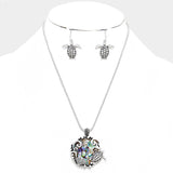 Abalone Turtle Necklace and Earring Set