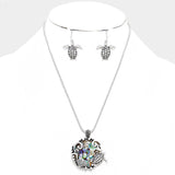 Abalone Turtle Necklace and Earring Set