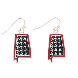 Houndstooth Alabama State Earrings