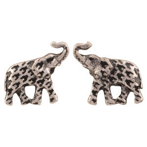 Houndstooth Elephant Post Earrings