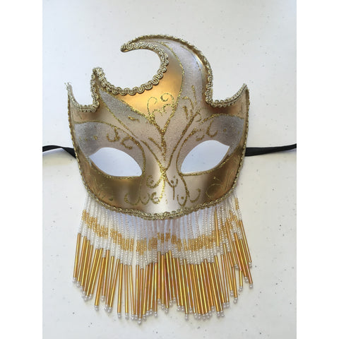 White and Gold Mardi Gras Mask