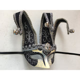 Black and Silver Jester Mardi Gras Mask