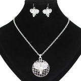 Elephant Houndstooth Necklace Set