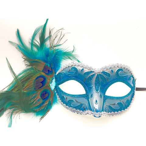 Blue and Silver Mardi Gras Mask
